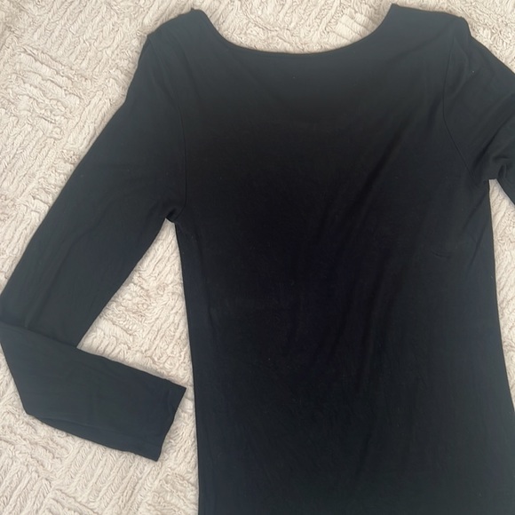 Banana Republic black long sleeve top cowl neck with button detail Size Small - Picture 11 of 16